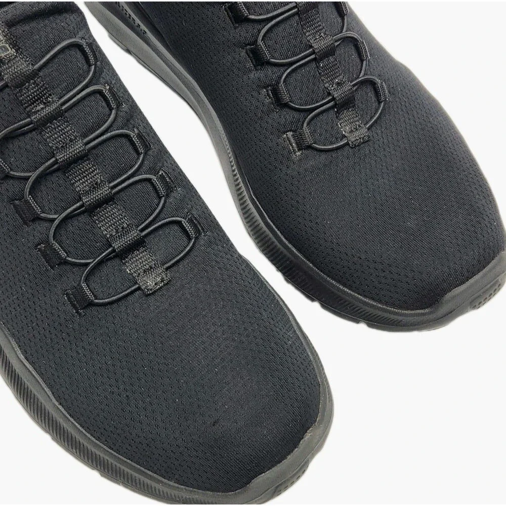 Skechers Sneaker Loafer Black Stretch Air-Cool Relaxed Fit Men Sz 11 Dual-Lite